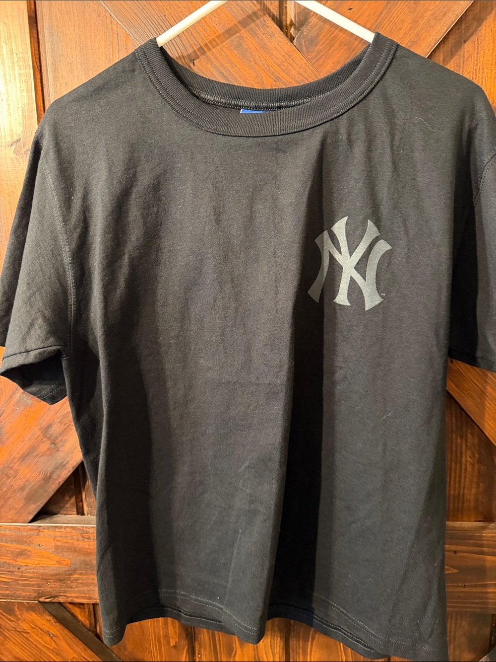 Champion Black Tee with Subtle Gray NY Logo